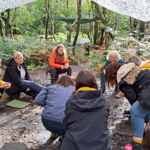 Certificate in Nature-based Training trainees under a shelter