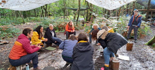 Certificate in Nature-based Training trainees under a shelter